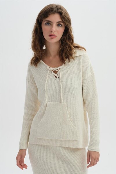 SHERIN Светр з коміром-поло екрю