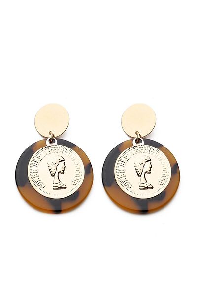 Modex Medallion Earrings - Turtle Pattern