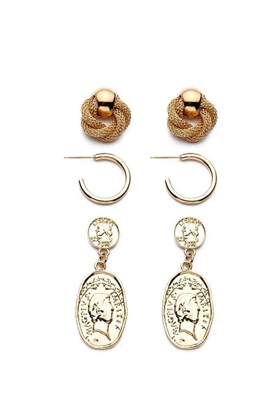 Modex Stylish Earring Set with Medallion Figure
