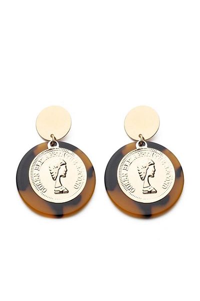 Modex Medallion Earrings - Turtle Pattern
