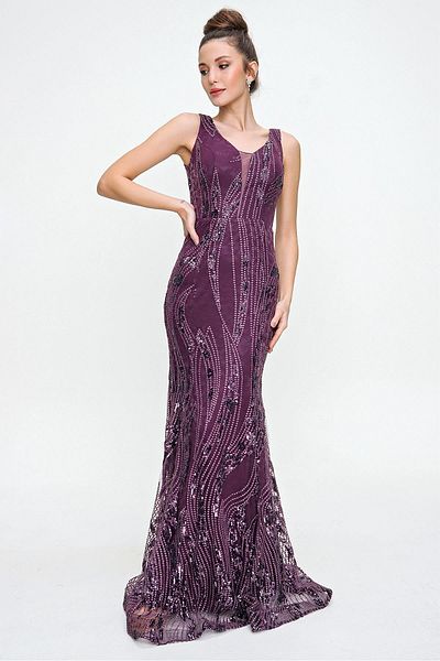 By Saygı Pulpeyet Embroidered Fish Evening Dress