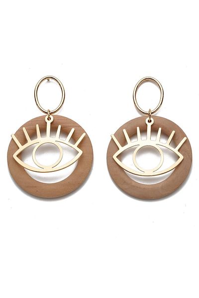 Modex Gold Yellow Eye Figure Earrings (7cm)