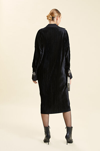 VERDA V-Neck Embroidered Velvet Evening Dress Plus Size