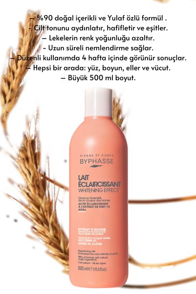 BYPHASSE Tone Equalizing and Brightening Body Milk - Oat Extract 500ml