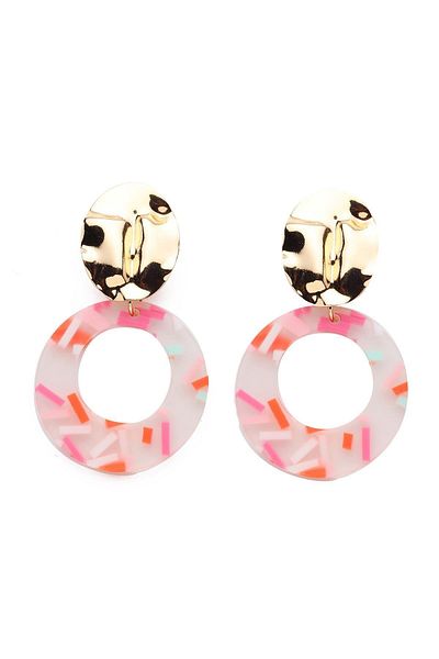 Modex Patterned Transparent Round Earrings
