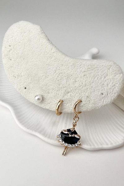 Modex Gold Color Girl Detailed Triple Earring Set