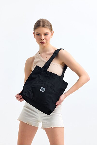 iRush Siyah H0004 3 Bölmeli Çıtçıtlı Kanvas Kumaş Günlük Spor Kadın Kol Ve Om...