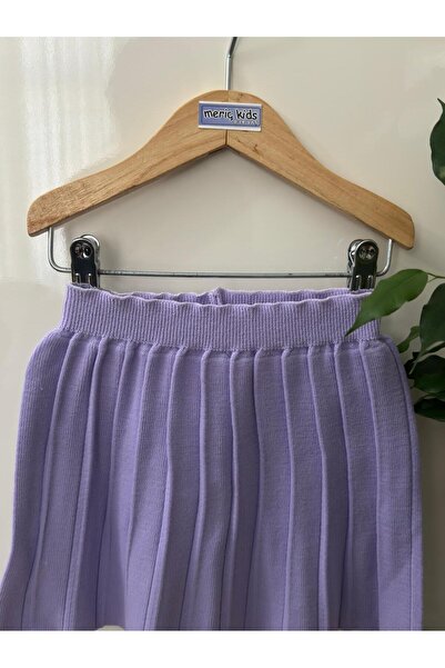 Meriç bebe Girl's Elastic Waist Pleated Knitwear Trend Skirt