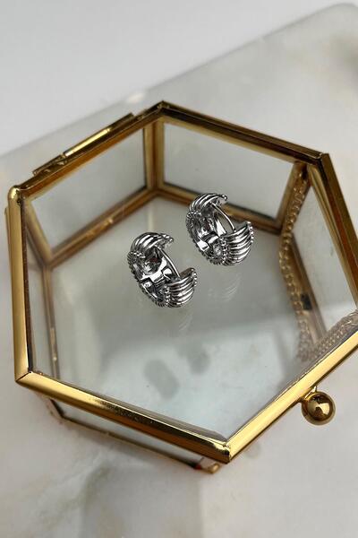 Modex Serrated Round Hoop Earrings(Indoor 1cm)