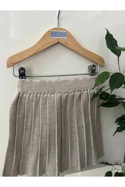 Meriç bebe Girl's Elastic Waist Pleated Knitwear Trend Skirt