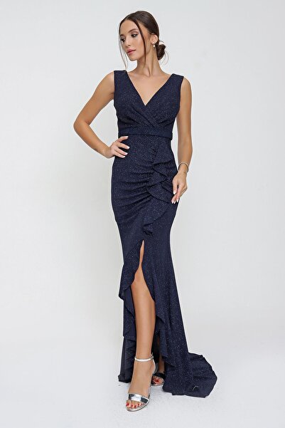 By Saygı Dvouřadé šaty s výstřihem na přední straně