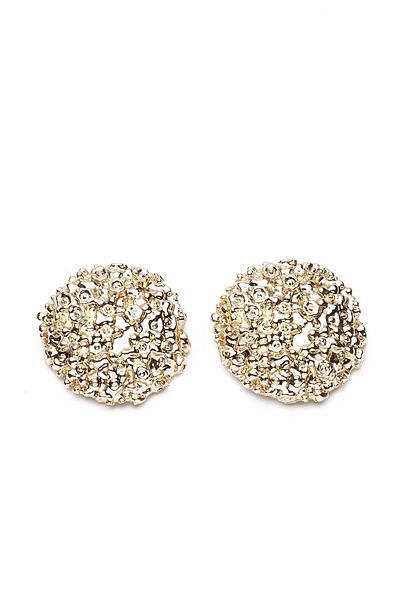 Modex Gold Yellow Textured Round Earrings (2,5cm)
