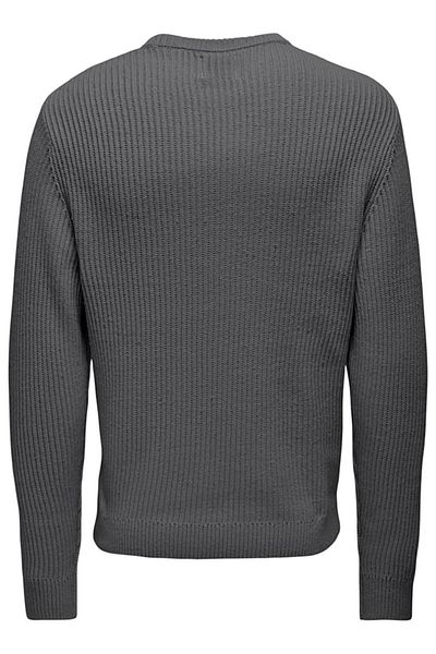 Only & Sons ONSFERGAL LIFE REG 7 RIB CREW KNIT - ΓΚΡΙ 22030208