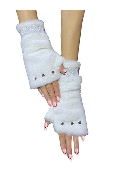 Parlajent Set of 2 Lux Stoned Beanie and Gloves - Rabbit Feather