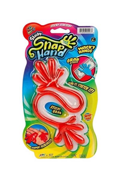 Oyunsal Super Flexible Fun Sticky Hand Snap Hand Two Ended Sticky Hand - Red