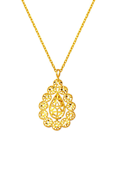 Bilezikci Yaşam Çiçeği Damla 22 Ayar Kadın Altın kolye