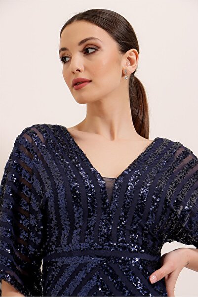 By Saygı Dlouhé šaty tmavě modré