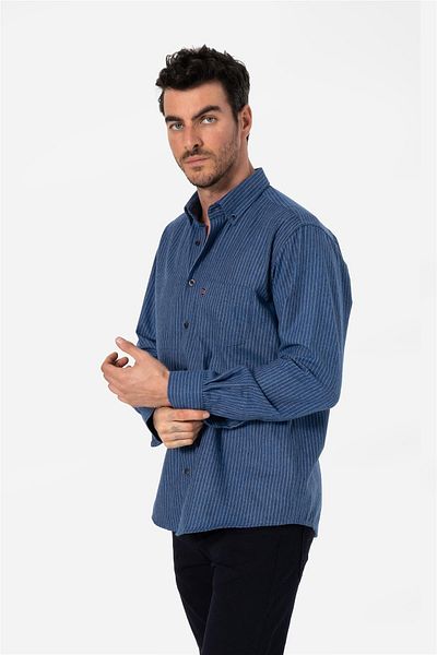 Brothers ΑΝΔΡΙΚΟ COMFORT FIT ΜΑΚΡΥΜΑΝΙΚΟ ΠΟΥΚΑΜΙΣΟ ΦΑΝΕΛΑ ΜΟΝΗ ΤΣΕΠΗ HUN LS SAKS ΜΠΛΕ-ΜΠΕΖ B01.242.529