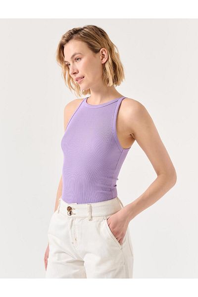 Jimmy Key Lila Slim Fit Ujjatlan Halter Neck Basic kötött alsóing