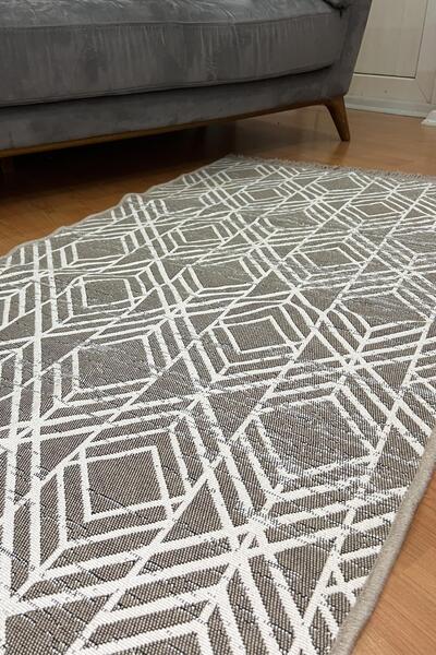Pimula home Çift taraflı saçaklı dekoratif yıkanabilir dokuma kilim geometrik