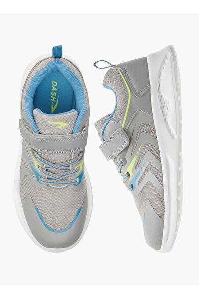 Dash Panelled Sneakers with Hook and Loop Closure