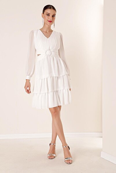 By Saygı Vrstvené šaty s nízkým střihem v pase a na zádech