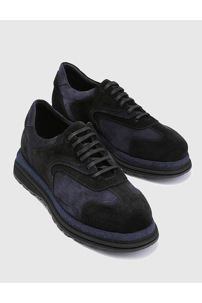 İLVİ Lancelot Genuine Suede Leather Men's Navy Blue Sneakers