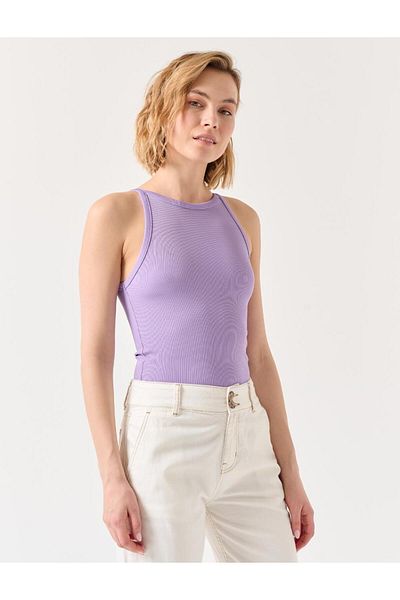 Jimmy Key Lila Slim Fit Ujjatlan Halter Neck Basic kötött alsóing
