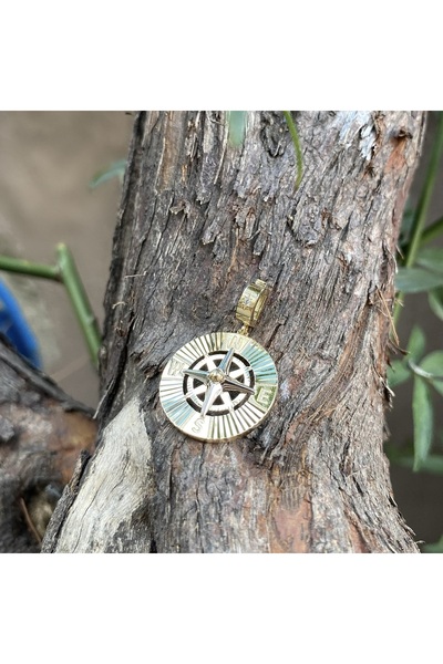 DİLEK KUYUMCULUK Pusula altın kolye ucu