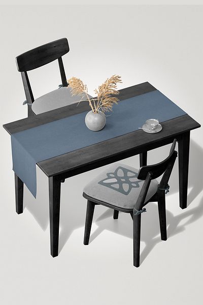 MARİTSA Indigo Velvet Textured Runner - Laceless and Crease Free Cover