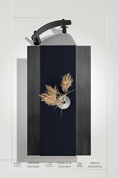 MARİTSA Runner - Kadife Dokulu Serisi Lacivert Dertsiz(Leke tutmaz ve kırışmaz) Örtü