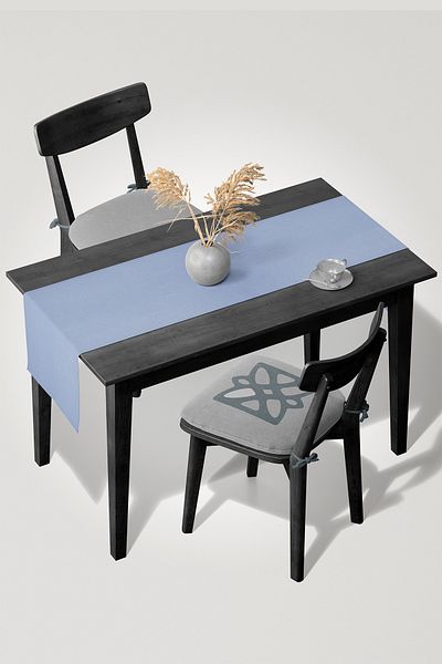 MARİTSA Ανοιχτό μπλε Velvet Runner - Κάλυμμα χωρίς περιήγηση και ρυτίδες