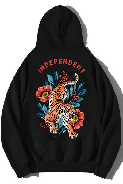 DEEPSENCE INDEPENDENT Unisex Φούτερ με μαύρη κουκούλα - Πίσω στάμπα