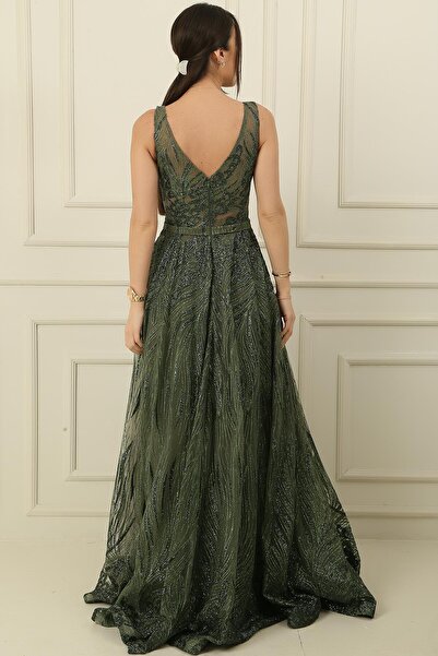 By Saygı Glitter Ghost Tulle Princess Evening Dress