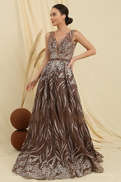 By Saygı Glitter Ghost Tulle Princess Evening Dress