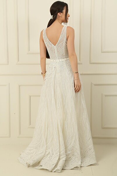 By Saygı Tiulowa suknia wieczorowa Princess z brokatowym duchem