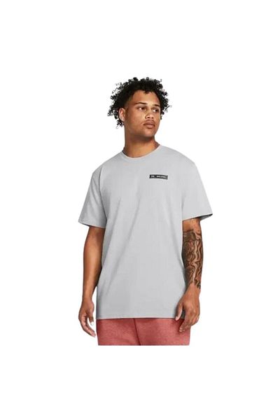Under Armour Ua Hw Armor Label Ss 1382831-011 Ανδρικό γκρι μπλουζάκι
