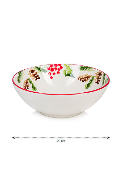 LC Waikiki LCW HOME Karışık Baskılı Kokina Çiçeği Baskılı Seramik Kase 20 Cm