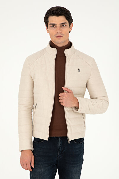U.S. Polo Assn. Men's Beige Leather Jacket 50297246 -591