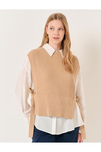 Jimmy Key Camel Hair Crew nyakba köthető kötöttáru pulóver