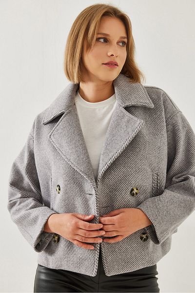 Bianco Lucci Dámská krátká bunda s dvojitým límcem 60351207
