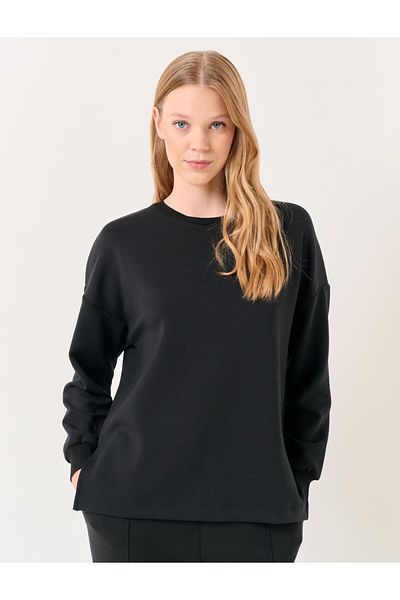 Jimmy Key Hanorac oversize cu mânecă lungă, negru