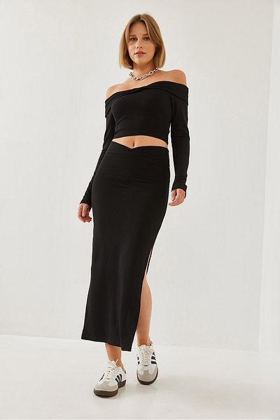 Bianco Lucci Damen-Set mit Madonna-Kragen unten und oben 60351208