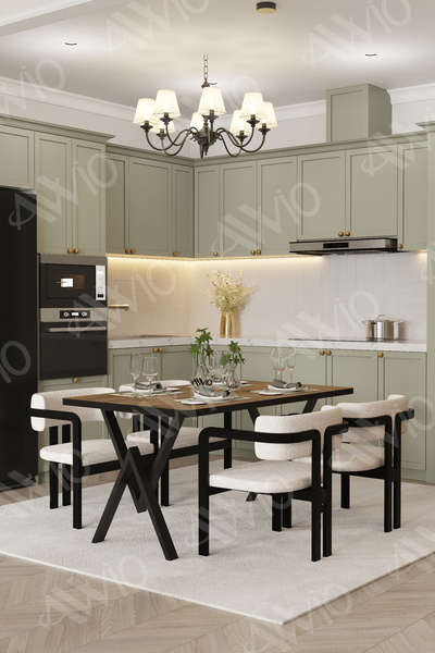 AVVİO Aria Tokyo Demonte Sandalye 80x120 Yemek Masası Mutfak Masası Salon Mas...