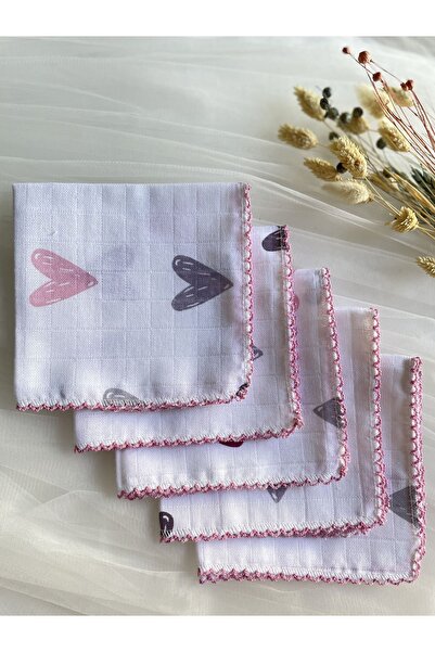 MASALBABY طقم مناديل مبللة للفم للأطفال مكونة من 5 قطع - 26x26 سم، 100% قطن