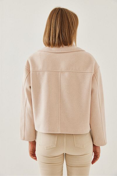 Bianco Lucci Women's Short Double Breasted Collar Jacket 60351207