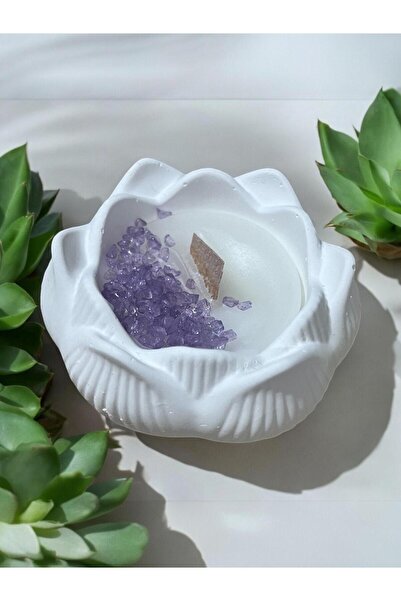 aralmini Dekoratif Lotus Mumluk El Yapımı Kokulu Mum Hediyelik