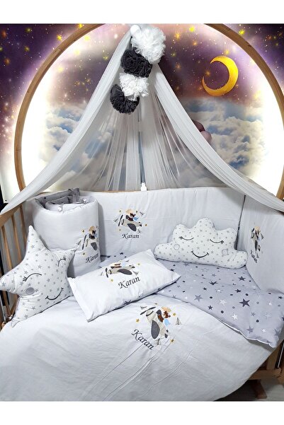 Baby Clime 70x130 Nakışlı Bebek Uyku Seti Isimli - Lüks Cibinlik Ve Aparat - ...