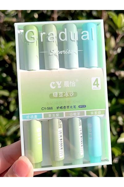 Modellino Set of 4 Gradual Highlighter Pens Soft Colors - 1 Pack with Tone Options