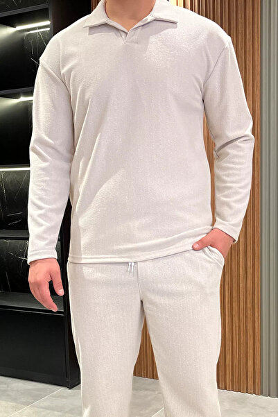 MİSHAR İTALİA Stone férfi póló galléros vászon melegítő nadrág dupla szett